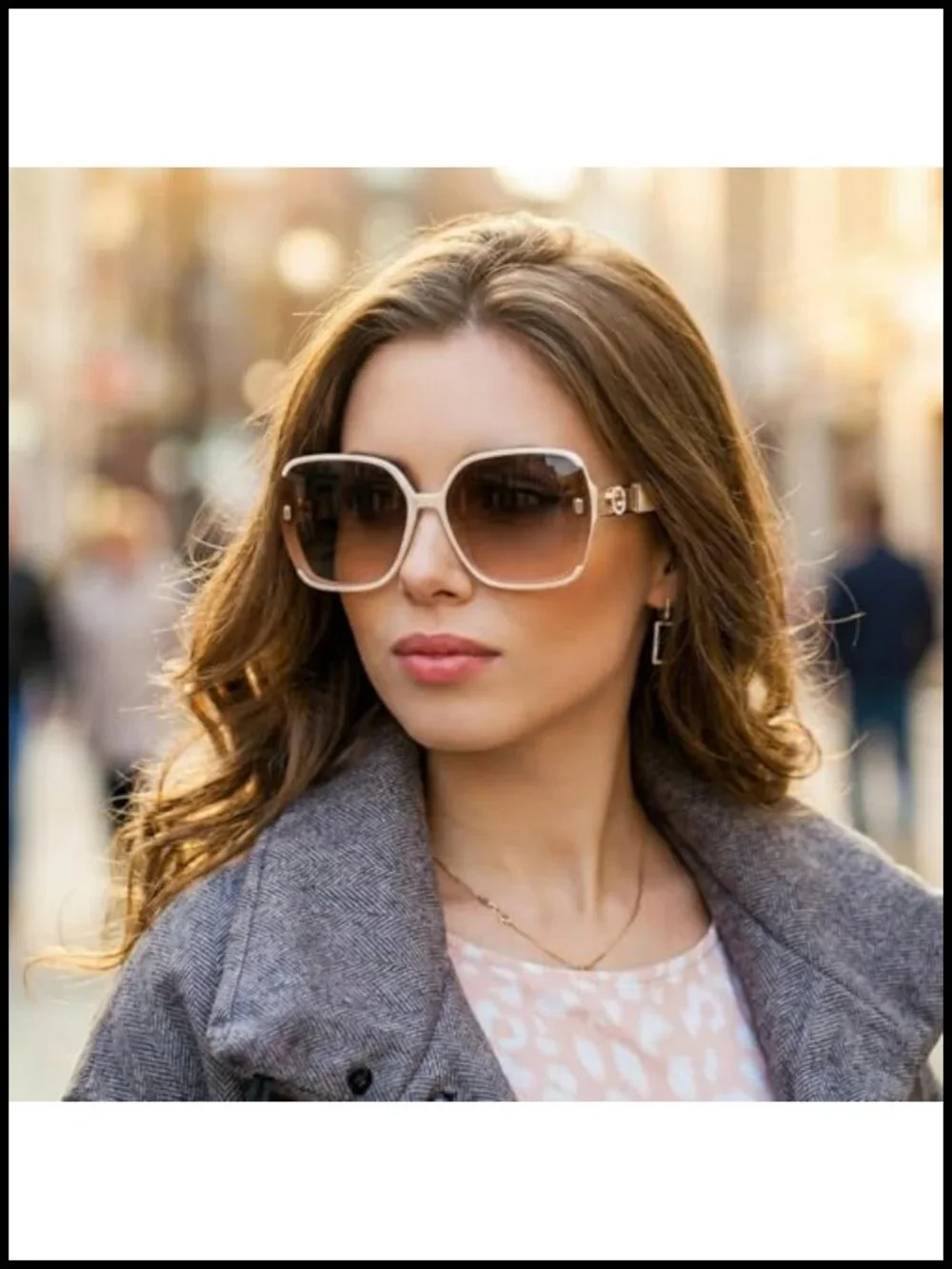 2 Pcs Retro 70s Square Sunglasses Oversized Vintage UV400 Protection